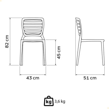 Conjunto 4 Cadeiras Tramontina Sofia Vermelha sem Braços com Encosto Vazado Horizontal 92237040