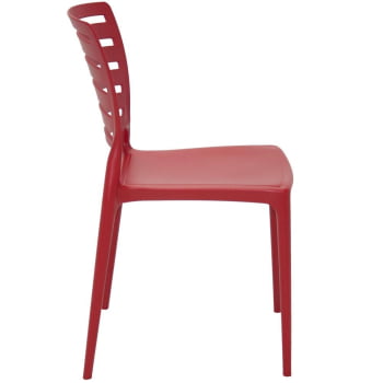 Conjunto 4 Cadeiras Tramontina Sofia Vermelha sem Braços com Encosto Vazado Horizontal 92237040
