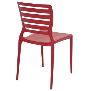 Conjunto 4 Cadeiras Tramontina Sofia Vermelha sem Braços com Encosto Vazado Horizontal 92237040