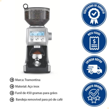 Conjunto Cafeteira e Moedor de Café Tramontina by Breville Express em Aço Inox 127V