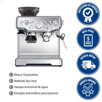 Cafeteira Elétrica Tramontina by Breville Express Pro em Aço Inox com Moedor 2 Litros 127V 69066011