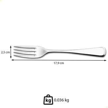 Kit 12 Garfo para Sobremesa Tramontina Mônaco em Aço Inox Acabamento Alto Brilho com Detalhes no Cabo