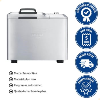 Panificadora Tramontina by Breville Pan Express em Aço Inox com Timer 127V 69030011
