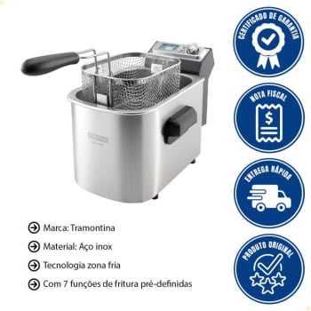 Fritadeira Elétrica Tramontina by Breville Smart em Aço Inox 7 Funções 4 L 220V 69160012