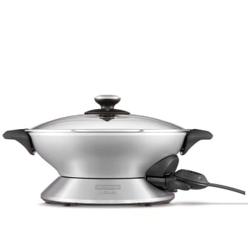 Panela Elétrica Tramontina by Breville Wok Chef Alumínio Fundido com Tampa de Vidro 6L 127V 69120011