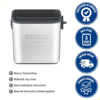 Lixeira Tramontina by Breville para Pó de Café em Aço Inox 0,5 L 69085010