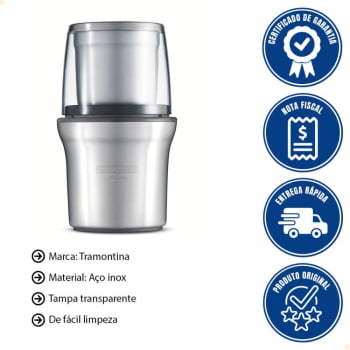 Moedor de grãos Tramontina by Breville Coffee & Spice em Aço Inox Fosco 220 V 69061012