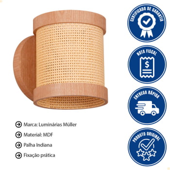 Arandela Muller Straw Mini Natural G9 Led 2510NA