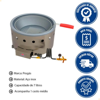 Tacho Fritador A Gás Estrutura Em Aço Inox 7L Pr-70 G G2