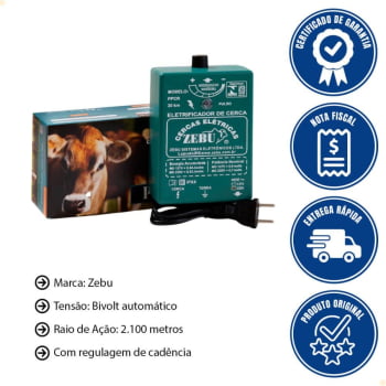 Eletrificador de Cerca Zebu PPCR Bivolt 35408