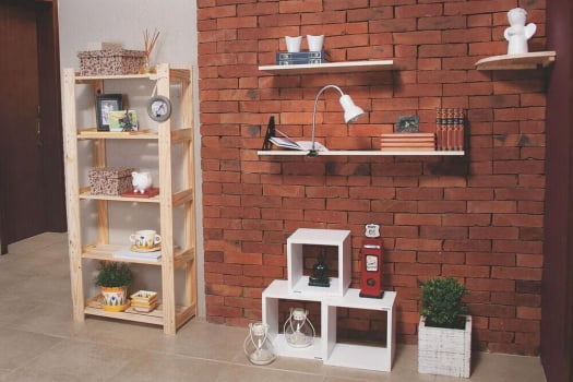 Estante Tramontina Modulare em Madeira Pinus 5 Prateleiras 91620018