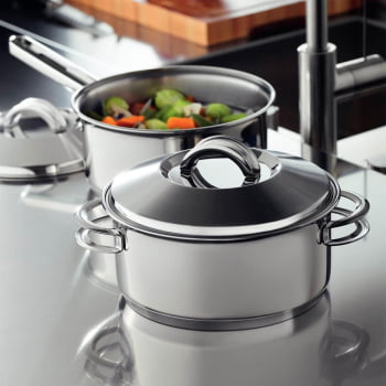 Jogo de Panelas Tramontina Solar em Aço Inox com Fundo Triplo 5 Peças 65510560