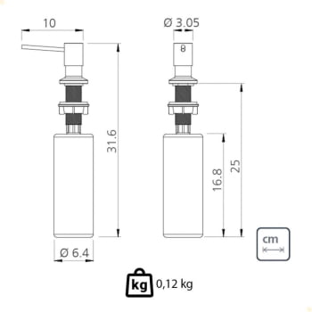 Dosador de Sabão Tramontina em Aço inox Rose Gold 500 ML94517404