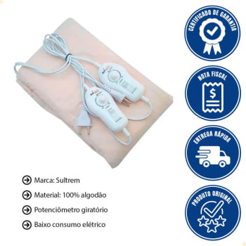 Lençol Térmico Sulterm Modelo Luxo Queen Size Potenciômetro 220V QL220SUL