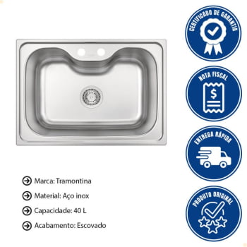 Cuba de Embutir Tramontina Morgana 60 FX 69x49 cm Undermount 93806192