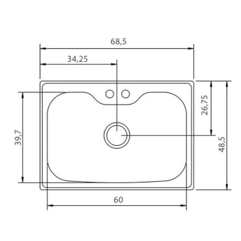 Cuba de Embutir Tramontina Morgana 60 FX 69x49 cm Undermount 93806192