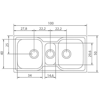 Cuba de Sobrepor Tramontina Marea em Aço Inox com Acabamento Acetinado 93831133