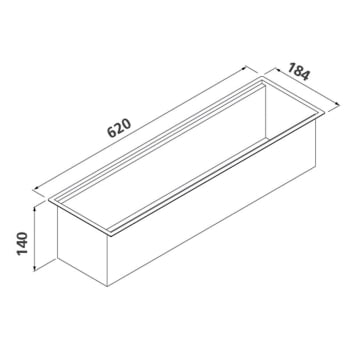 Canal Organizador para Sobrepor Tramontina Aço Inox com Acabamento Scotch Brite 60x18 cm 94534001