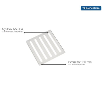 Escorredor Tramontina para Canal Organizador Aço Inox Scotch Brite para Sobrepor 15x15 cm 94534012