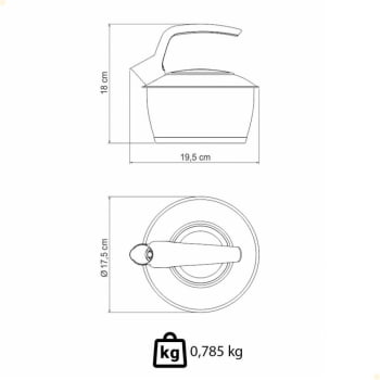 Chaleira Tramontina em Aço Inox com Fundo Triplo Cabo Preto 1,5 Litros 61485160