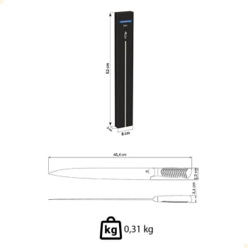  Faca Yanagiba Tramontina Sushi Diamond com Lâmina e Cabo em Aço Inox 13" 24240013