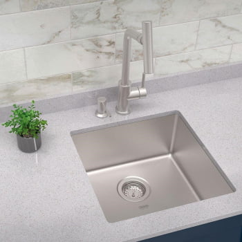 Cuba Embutir Tramontina Design Collection Quadrum Undermount Aço Inox Scotch Brite 40x40 cm 94005112