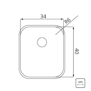 Cuba de Embutir Tramontina Dora 34 BL R6 em Aço Inox Acetinado com Válvula 34x40 cm 94017122
