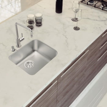 Cuba de Embutir Tramontina Dora 40 BL R6 em Aço Inox Acetinado com Válvula 4 1/2'' 40x34 cm 94017112