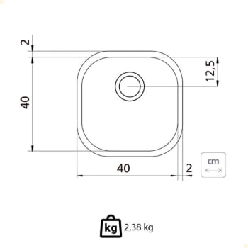 Cuba de Embutir ou Sobrepor Tramontina Aria Maxi 40 BS em Aço Inox Acetinado 40x40 cm 94029102