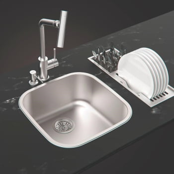 Cuba de Embutir ou Sobrepor Tramontina Aria Maxi 40 BS em Aço Inox Acetinado 40x40 cm 94029102