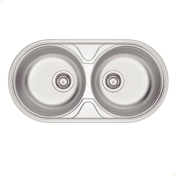 Cuba de Embutir Sobrepor Tramontina Luna Duo 2C 36 BS em Aço Inox Acetinado 84x44 cm 94035102