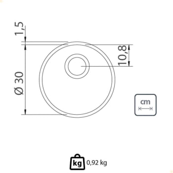 Cuba Redonda Tramontina Luna 30 BL Perfecta em Aço Inox Polido 30 cm com Válvula e Sifão 94040407