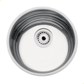 Cuba Redonda Tramontina Luna 30 BL Perfecta em Aço Inox Polido 30 cm com Válvula e Sifão 94040407