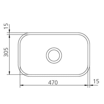 Cuba Tramontina Lavínia 47x30 cm Standard em Aço Inox Polido 47 BL com Válvula e Sifão 94083507