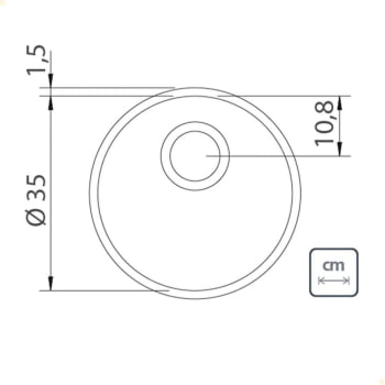 Cuba Redonda Tramontina Luna 35 BL Prime em Aço Inox Alto Brilho 35 cm com Válvula e Sifão 94012202