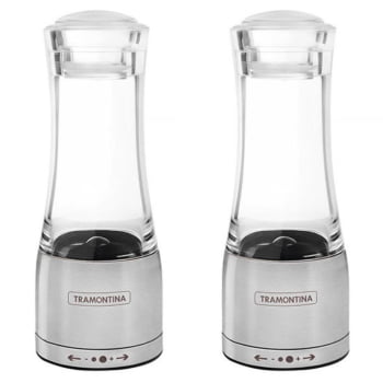 Moedor Aço Inox Acrílico Tramontina para Sal e Pimenta 2 Unidades 61653000X2