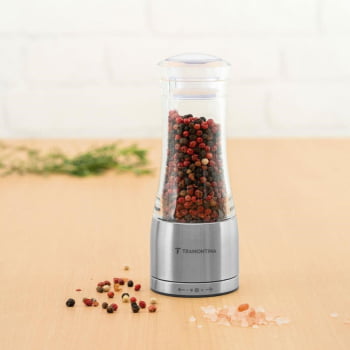 Moedor Aço Inox Acrílico Tramontina para Sal e Pimenta 2 Unidades 61653000X2