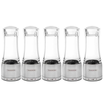Moedor Aço Inox Acrílico Tramontina para Sal e Pimenta 5 Unidades 61653000X5