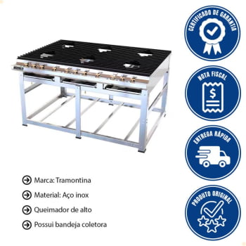 Fogão Industrial Nova Era 6 Queimadores Venâncio A Gás Sem Forno NEV32 57478