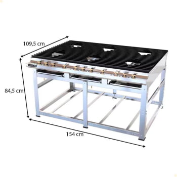 Fogão Industrial Nova Era 6 Queimadores Venâncio A Gás Sem Forno NEV32 57478