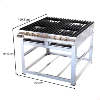 Fogão Industrial Nova Era 4 Queimadores Grandes Venâncio A Gás Sem Forno NEV22 57473