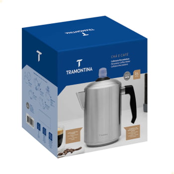 Cafeteira Percoladora Tramontina Em Aço Inox Com Cabo De Baquelite 2 Litros 61768030