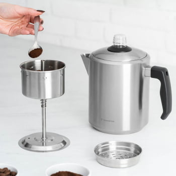 Cafeteira Percoladora Tramontina Em Aço Inox Com Cabo De Baquelite 2 Litros 61768030