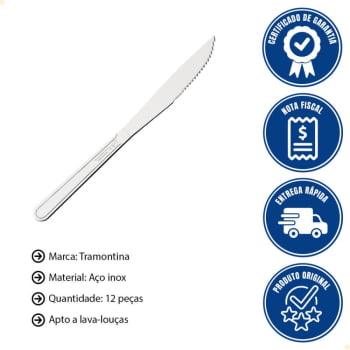Faca e Garfo Tramontina Churrasco 4 Búzios de Aço Inox 240 Peças Tramontina 2375004X120-23762000X120
