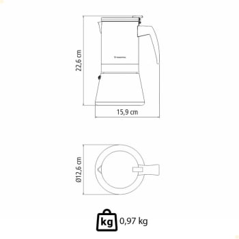 Cafeteira Italiana Tramontina Em Aço Inox Para Espresso 600 ml 61768050