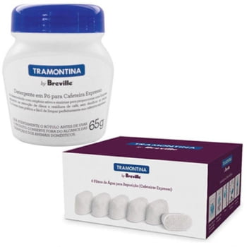 Conjunto 6 Elementos e Detergente em Pó Tramontina para Cafeteira Express 65g 69066910-69066900 Conjunto 6 Elementos e Detergente em Pó Tramontina para Cafeteira Express 65g 69066910-69066900