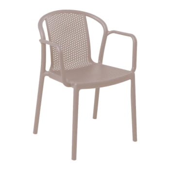 Cadeira Tramontina Summa Louise em Polipropileno e Fibra de Vidro Com Braços Camurça 92086210