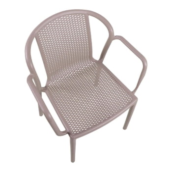 Cadeira Tramontina Summa Louise em Polipropileno e Fibra de Vidro Com Braços Camurça 92086210