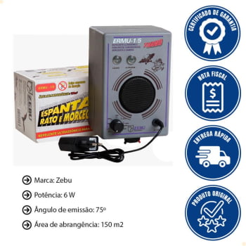 Espanta Rato e Morcego e 4 Unidade Remota Zebu ERMU 1/5 Turbo 10782-10790x4