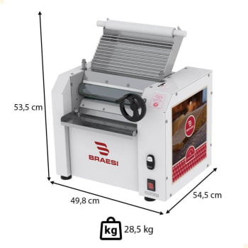 Cilindro Laminador De Massas 2 kg CB-30 G2 Style Braesi Bivolt